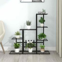 Support pour plantes - Etagères à fleurs - 94,5x25x88 cm Noir Métal Chic-337269 - Noir