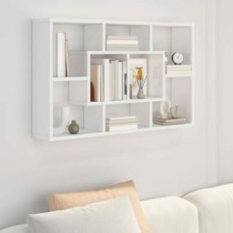Tagère murale Blanc brillant 85x16x52,5 cm Bois d'ingénierie - Vidaxl