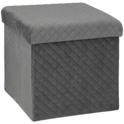 5five - Pouf pliable 31x31 cm Mix n Modul velours gris - 5 five simply smart - Gris