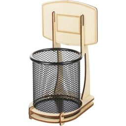 Stylo de basket-ball porte-crayon fait à la main créatif en bois support de basket-ball crayon
