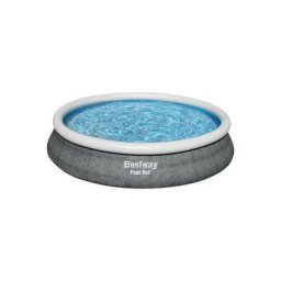 Bestway - Fast Set - Piscine gonflable avec pompe de filtration - 457x84 cm - Ronde - Gris