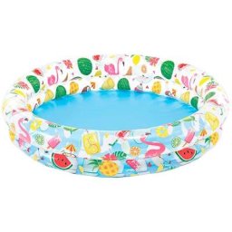 Intex 59421 fruit round inflatable pool with two rings 122x25 cm with repair patch