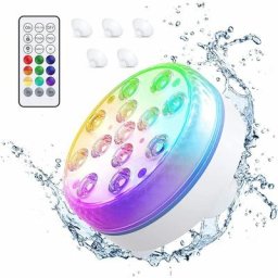 7CM8.5cm13 perles de lampe 16 couleurs rf télécommande quatre aimants avec ventouse led piscine