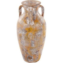 Vase Décoratif Artisanal avec Effet Vieilli en Terre Cuite Multicolore Feraj - Multicolore