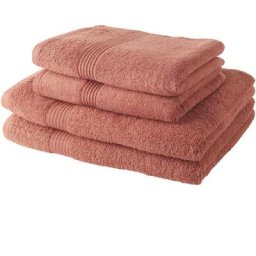 Today - Lot de 2 Serviettes de Bain 50x100 cm + 2 Draps de Bain 70x130 cm Terracotta 100% coton
