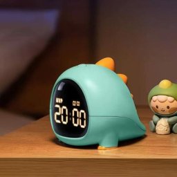 Réveil Enfant Dinosaure avec Minuterie, Réveil Numérique Rechargeable pour Enfants, Horloge Enfant