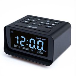 GP - Radio-réveil numérique avec double chargeur usb pour chambre à coucher, volume d'alarme et