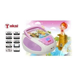 Boombox enfant rose lecteur cd usb radio fm tokaï