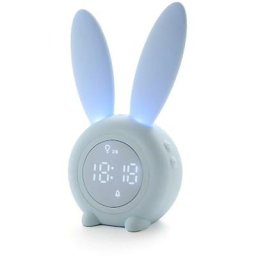 Réveil numérique pour enfants Lapin Veilleuse Horloges multifonctions (Bleu)