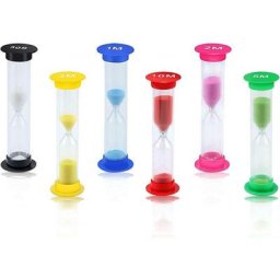 6 Pcs Sabliers Minuterie Horloge de Sable Hourglass, 30 Sec / 1 Minute / 2 Minutes / 3 mins / 5