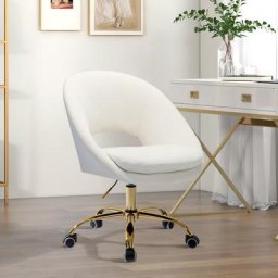 Chaise de Bureau Pivotante Fauteuil de Bureau en Velours Confortable Siège Ergonomique d