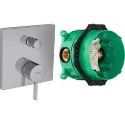 Hansgrohe - Facade pour mitigeur bain/douche encastré chromé + Corps encastré universel pour