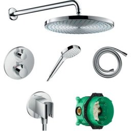 Hansgrohe - Douche tête + Facapour Mtg bain/douche + cp encast + Douchette + Flexible +