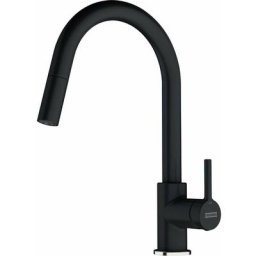 Lina - Mitigeur de cuisine 215x360mm, Douchette extractible, Rotation du bec 150°, noir Onyx
