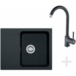 Colonnes - Kit de cuisine T29, évier en tectonite oid 611-62, noir + robinet fp 9900, noir
