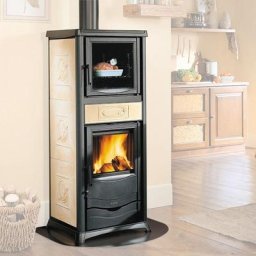 Nordica Extraflame - Poele a' bois La four Rossella Plus Evo en fonte 10,6 kw pour 260 m parchemin
