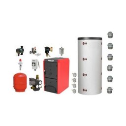 Pack chaudière bois 42 Kw avec ballon tampon, unité de charge, vase expansion ... Klimosz Wally s 6