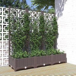 Jardinière Bac a Fleur avec treillis Marron 120x40x121,5 cm pp 10485 - Brun