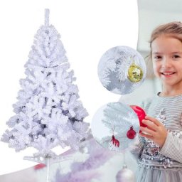 Arbre de Noël Décoration de Noël Plastique Sélection avec support 150cm Blanc - Blanc - Randaco