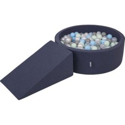 Aire De Jeux En Mousse Avec Rond Piscine à Balles (200 Balles) Pour Enfants, Bleu