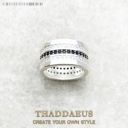 Ententity – bague pavée de noir et blanc Style européen Glam Fashion bons bijoux pour femmes