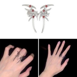 Bague à griffes pour Halloween anneau à main papillon X3UD