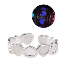 Bagues de Couple lumineuses en forme de cœur bracelets d'amoureux qui brillent dans le noir bijoux