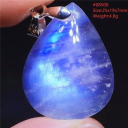 Collier pendentif naren pierre de lune naturelle pour femme perles claires flash goutte d'eau