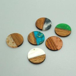 Boucles d'Oreilles Vintage en Demi Résine et Bois Accessoire Transparent Rétro Fait à la Main