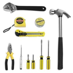Kit d'outils complet pour bricoleur boîte à outils de réparation automobile avec pinces à marteau