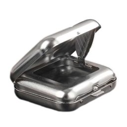 Cendrier de poche carré en acier inoxydable Mini cendrier de voiture Durable avec couvercles