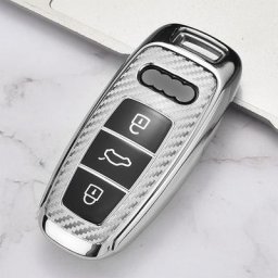 Coque de protection en Fiber de carbone pour clé télécommande étui souple pour Audi A3 A4 B9 A6 C8