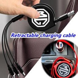 Chargeur de téléphone de voiture avec câble de données 3 en 1 USB charge rapide emblème HS