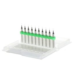 Forets Micro PCB en Carbure de Tungstène Pointe de 0.2mm Flûte Spirale à Tige de 1/8 Pouces 10