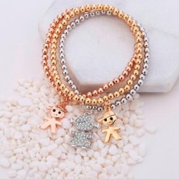 Bracelet de perles élastiques en cristal pour fille et garçon mélange de couleurs bijoux d'amitié