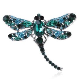 Grandes broches libellule en cristal pour femmes 6 couleurs broche d'insectes en alliage chapeau