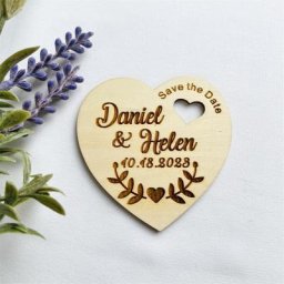 Aimants en bois personnalisés avec nom de mariage étiquette de marié personnalisée carte-place
