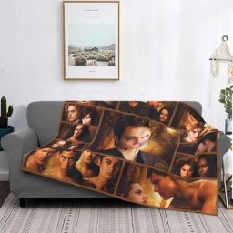 Couverture à carreaux du film Twilight Saga Vampire couverture imprimée en velours Edward Mac