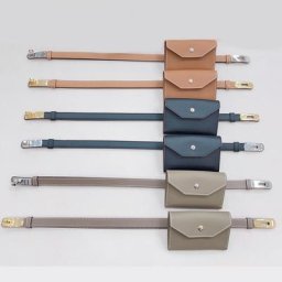 Ceinture réglable élastique en cuir de vachette pour femme sac banane serrure ceinture audio