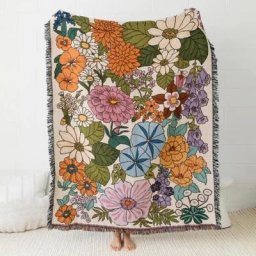 Boho Floral Beach Pique-Nique Outdoor Camping Blanket Nordic Plaid Blankets for Beds Sofa Mats