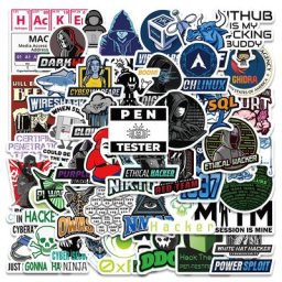 Autocollants de graffitis anglais avec programmation hacker étiquette étanche pour valise