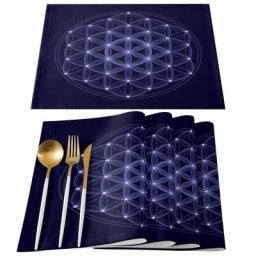 Set de table fleur de vie 4/6 pièces polymères pour table à manger accessoires de cuisine