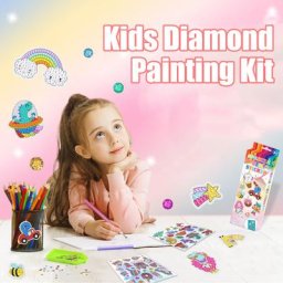 Kids Diamond Paint Stickers Kit 5D DIY Stickers Arts Cartoon Animal Painting Diamond Arts Sets with