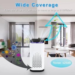 Purificateur d'air Portable avec filtre HEPA Ion négatif poussière odeur anti-fumée veilleuse à