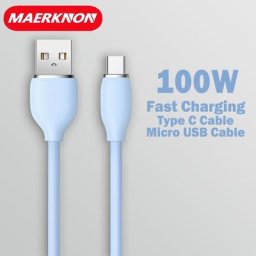 Câble Micro USB de Type C pour Recharge Rapide et Transfert de Données Cordon de 100W 7A pour