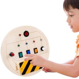 Planches d'Activités Électroniques Montessori pour Enfant Jouet Sensoriel en Bois avec Lumières LED