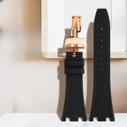 Bracelet de Montre en Silicone pour Ap Royal Oak Offshore en Acier Massif 27 28mm Original