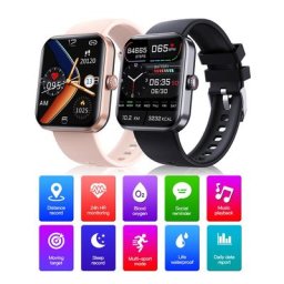 Montre intelligente de sport à écran Full Touch HD moniteur de test de sucre dans le sang appels