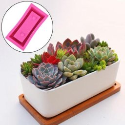 Moule de pot de fleur rectangulaire en silicone ciment béton créatif outil de jardin jardinière
