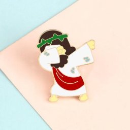 Broche en émail avec personnage de dessin animé drôle pour femmes et hommes jolie broche humaine